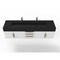 Castello Usa Nile 72" Wall Mounted White Vanity With Black Top And Gold Handles CB-MC-72W-GLD-2053-BL - alternate 6